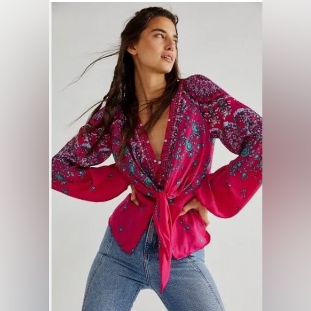 Free People Run Free Blouse Size large